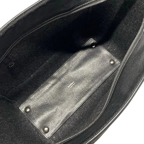 Auth Salvatore Ferragamo Amy Black Wool Leather Handbag - Picture 6 of 16